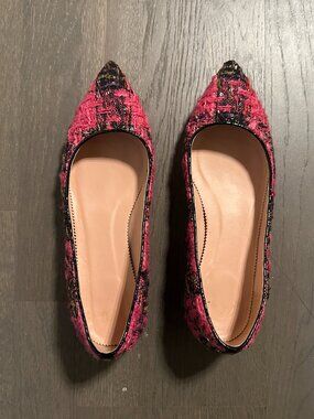 J. Crew pink tweed and sequin shoes, 8.5